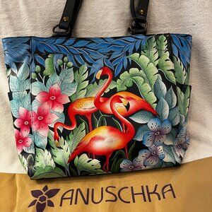 Anuschka Flamingo Shoulder Bag